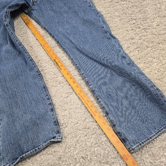 Levis 501 Jeans Men 42x34 (Fits 41x33) Blue Button Fly Straight Medium Wash - Picture 11 of 13